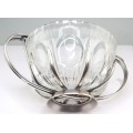 ghetiera art deco & cleste mecanic. cristal & metal argintat. Franta cca 1920